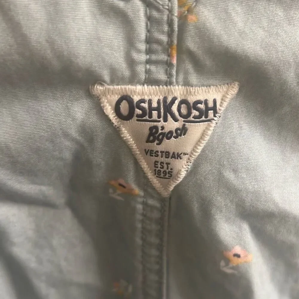 ✨OshKosh B'gosh® Toddler Girls Green Floral  Sz 4T Shortall✨